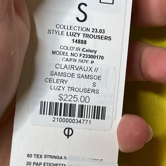 Samsoe Samsoe High Rise Straight Cut Pleated Luzy Trousers Celery Womens S NWT - Picture 8 of 10